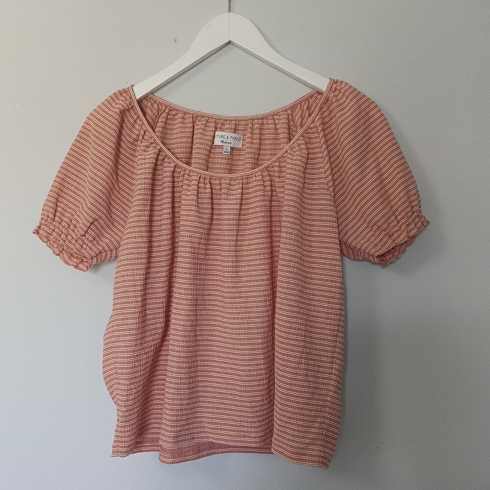 MADEWELL | Texture & Thread Stripe Peasant Top